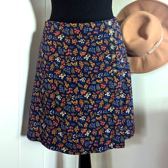 Madewell Side-Button A-Line Mini Skirt in Garden Party, sz 2 EUC - Picture 3 of 14